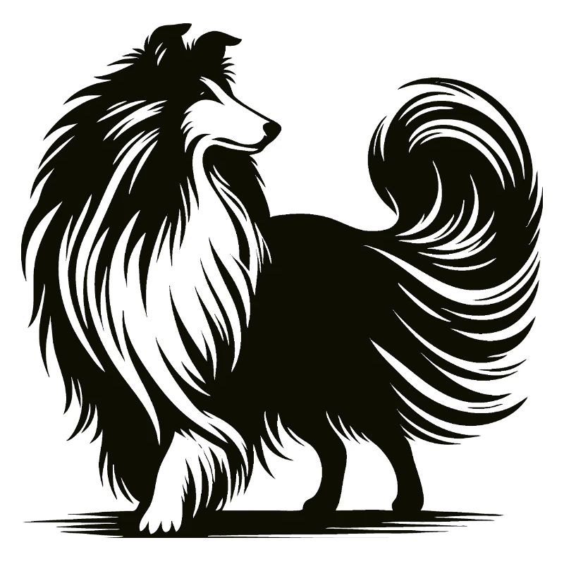 Conception de silhouette de colley cool