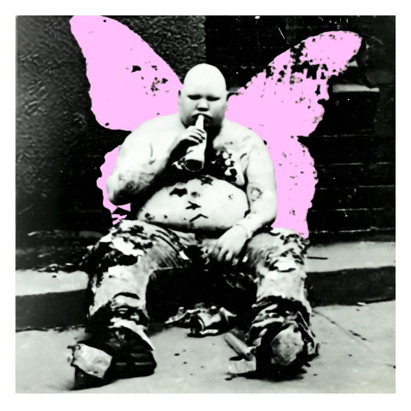 Pinker Schmetterling Mann