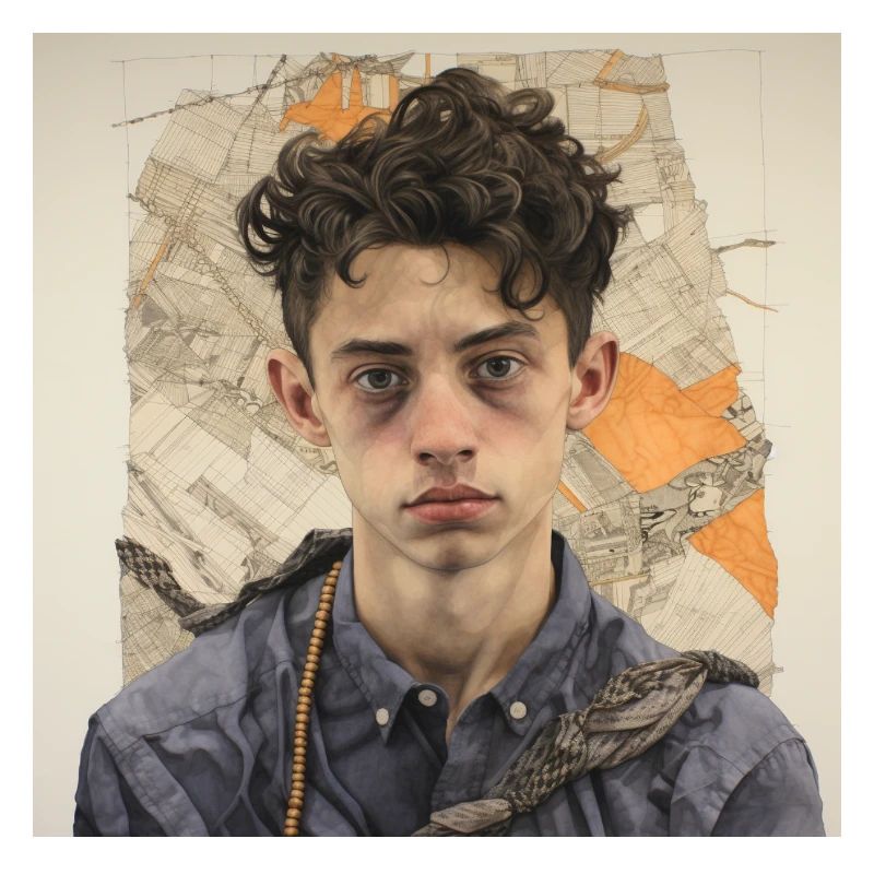 Zerzaustes Haarporträt im Patchwork