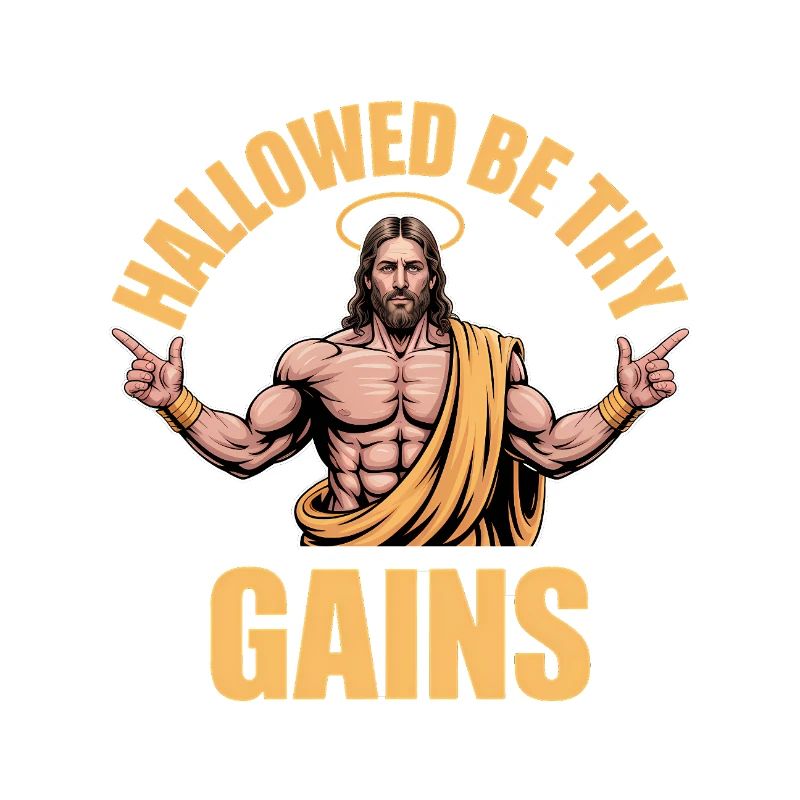 Hallowed be thy Gains - Funny Jesus Gym Meme