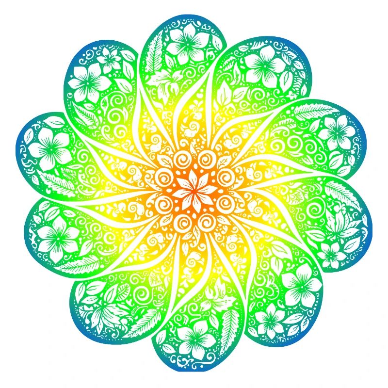Sweat à capuche Mandala arc-en-ciel floral dans le style rétro boho