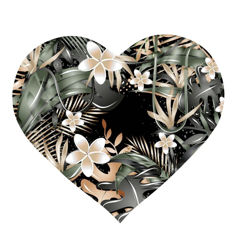 Exotic jungle heart with tropical pattern