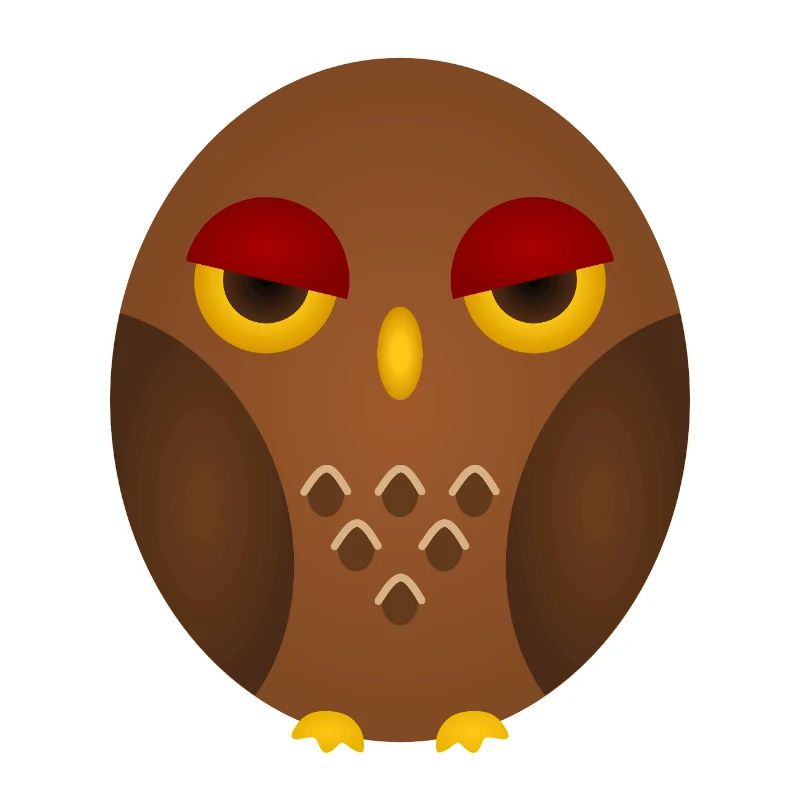 Grumpy Owl Silhouette