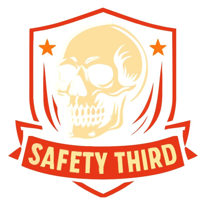 Safety Third Badge Skull Safety Third