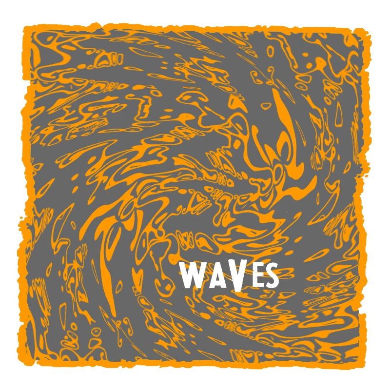 Orange Wave Pattern Art