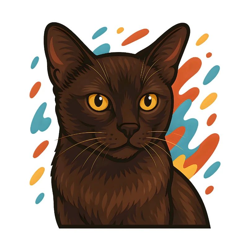 Burmese cat with colorful background