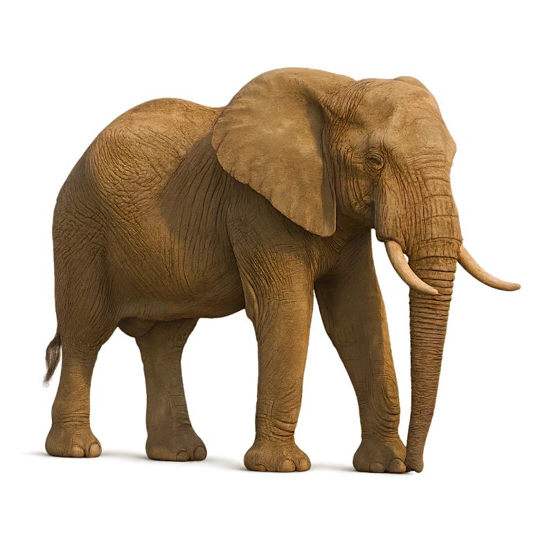 Éléphant dans des tons naturels