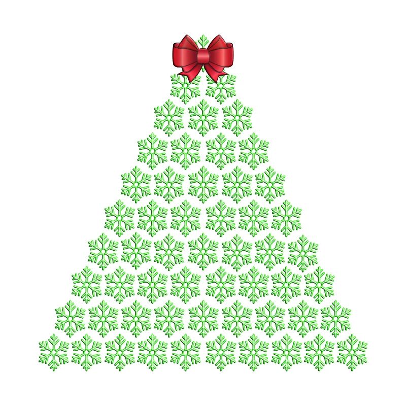 Snowflake Christmas tree with bow