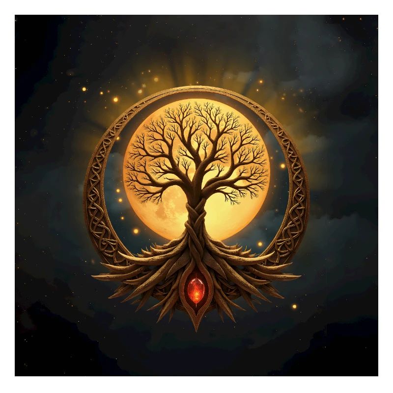Golden Circle Moon Tree