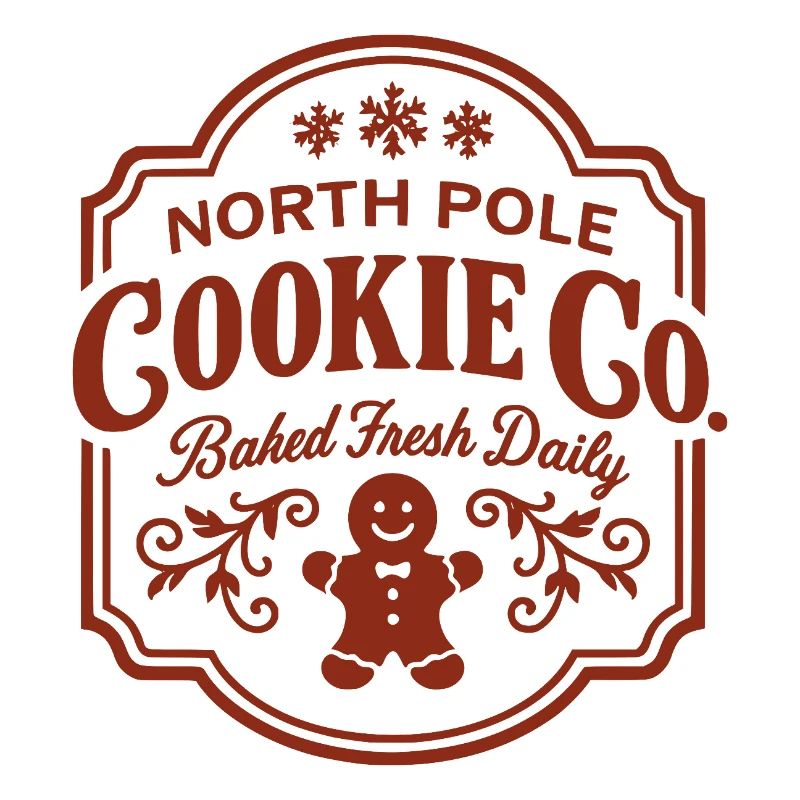 North Pole Cookie Co Logo with Gingerbread