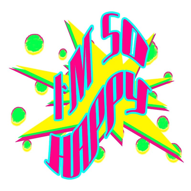 Dans un graphique néon pop si heureux