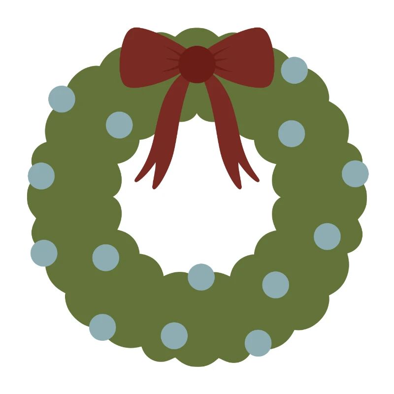 Green Wreath with Red Bow