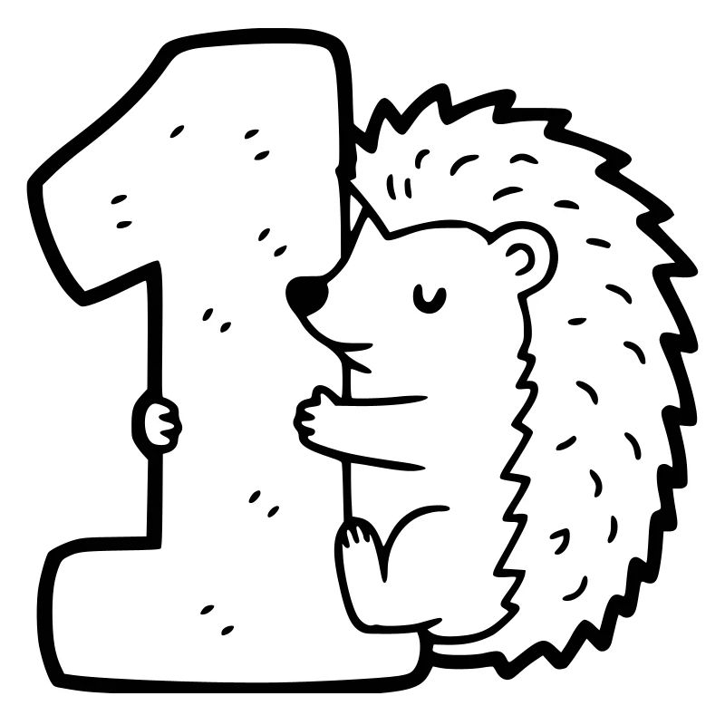 Hérisson mignon avec illustration de dessin animé numéro 1