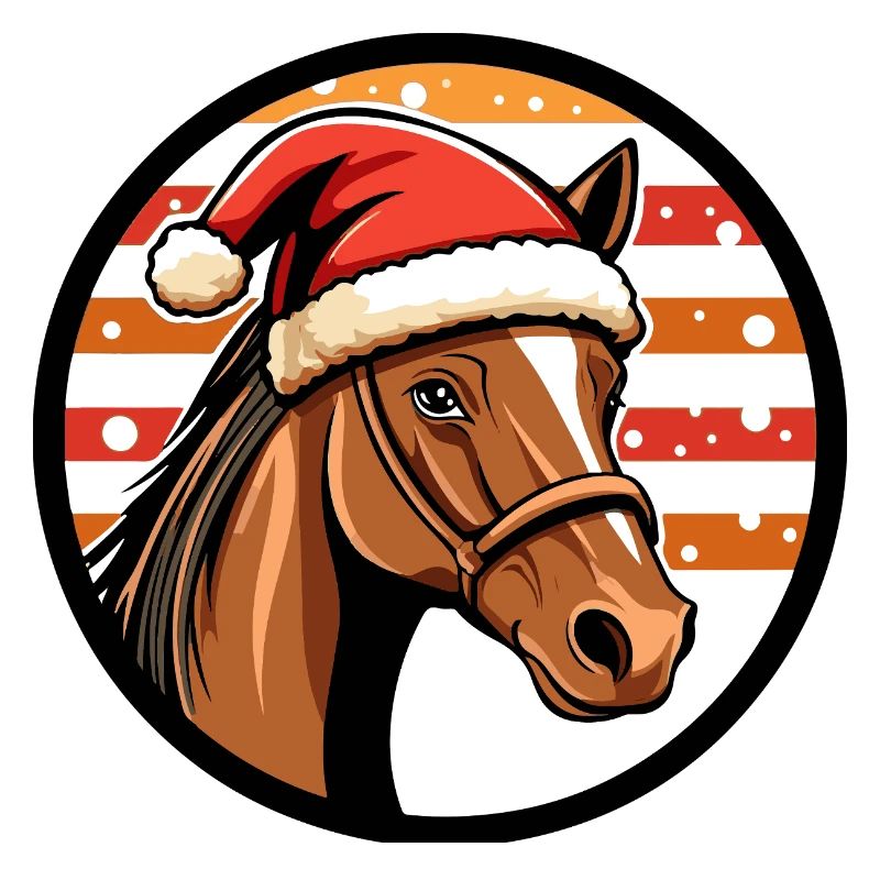 Weihnachtspferd im Santa Hut