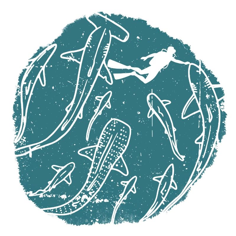 Deep Ocean Silhouette Circle