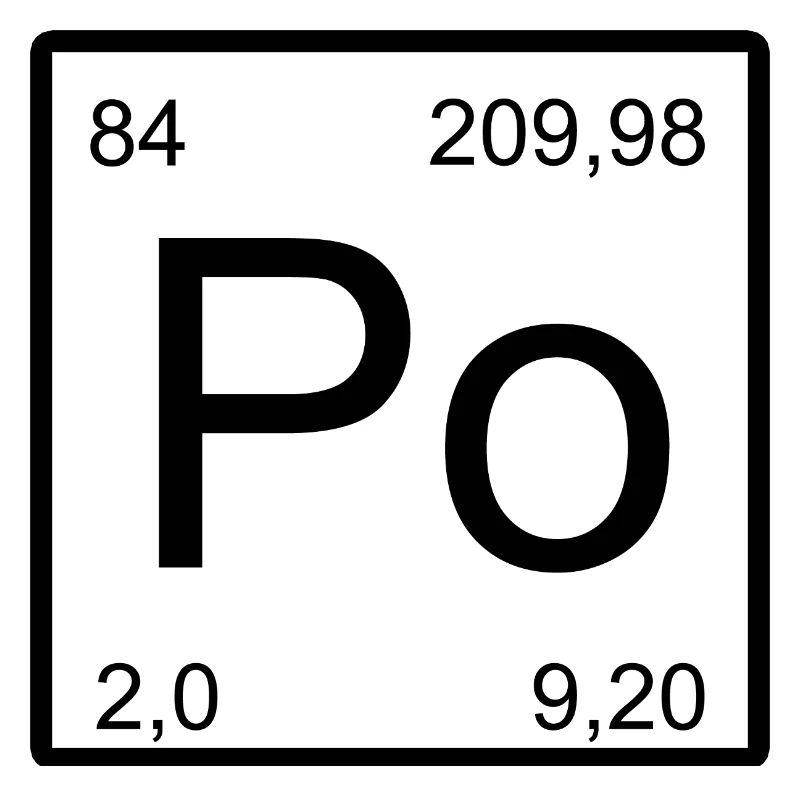 Tableau de la période de conception des éléments Po en polonium