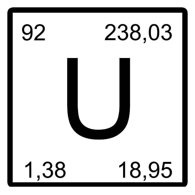Graphique carré d’élément U de l’uranium