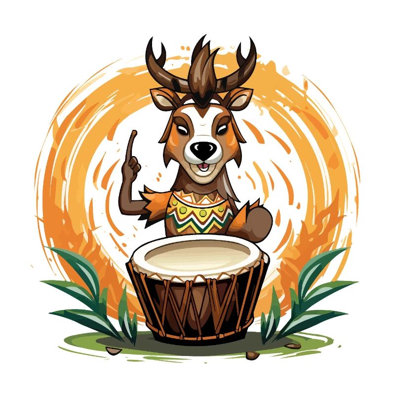 Drum deer in the wild circle