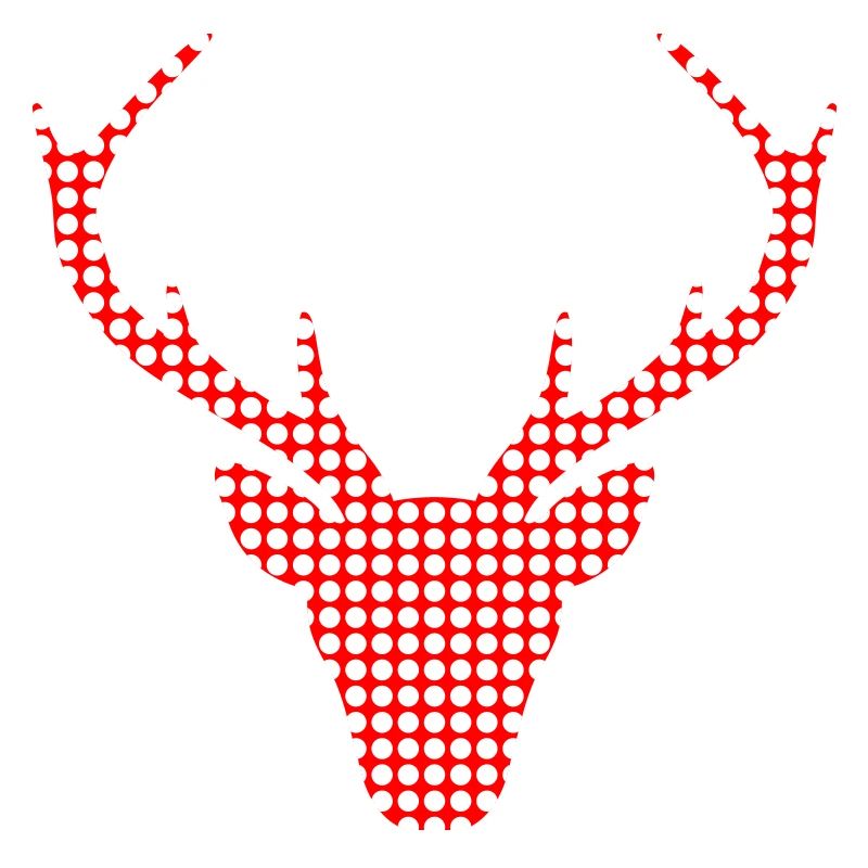 Red deer in dot pattern