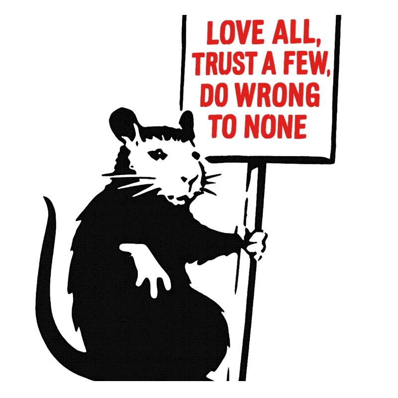 Ratte mit Protest-Schild