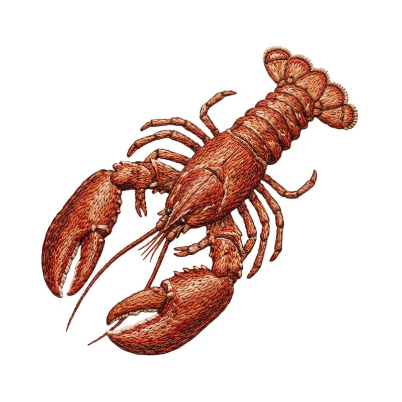 Lobster in embroidered look (printed)