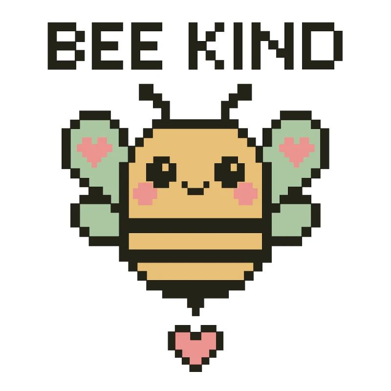 Bee Kind - Pixelbiene mit Herzchen