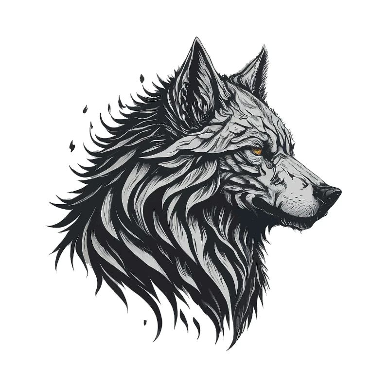 Geometrischer Schwarzer Wolf