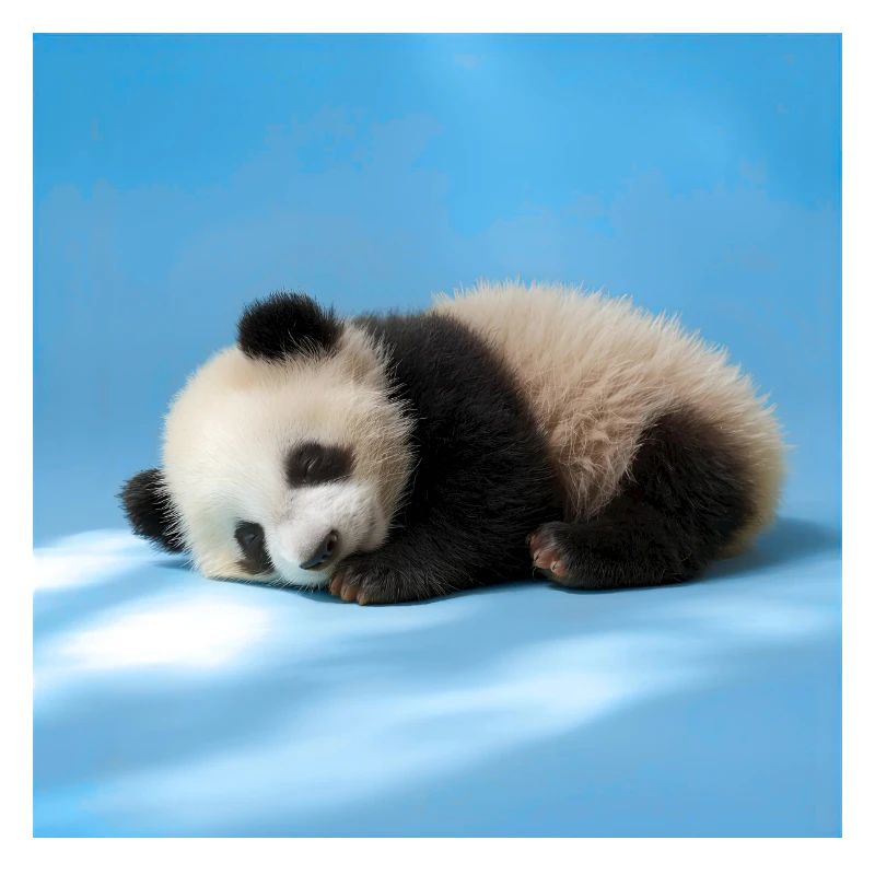 Blauer schlafender Panda