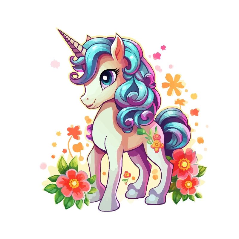 Blossom magic unicorn in spring
