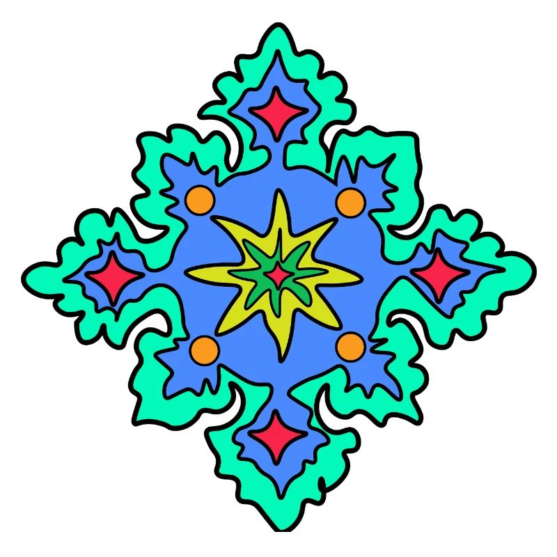 Geometric Mandala Star Pattern