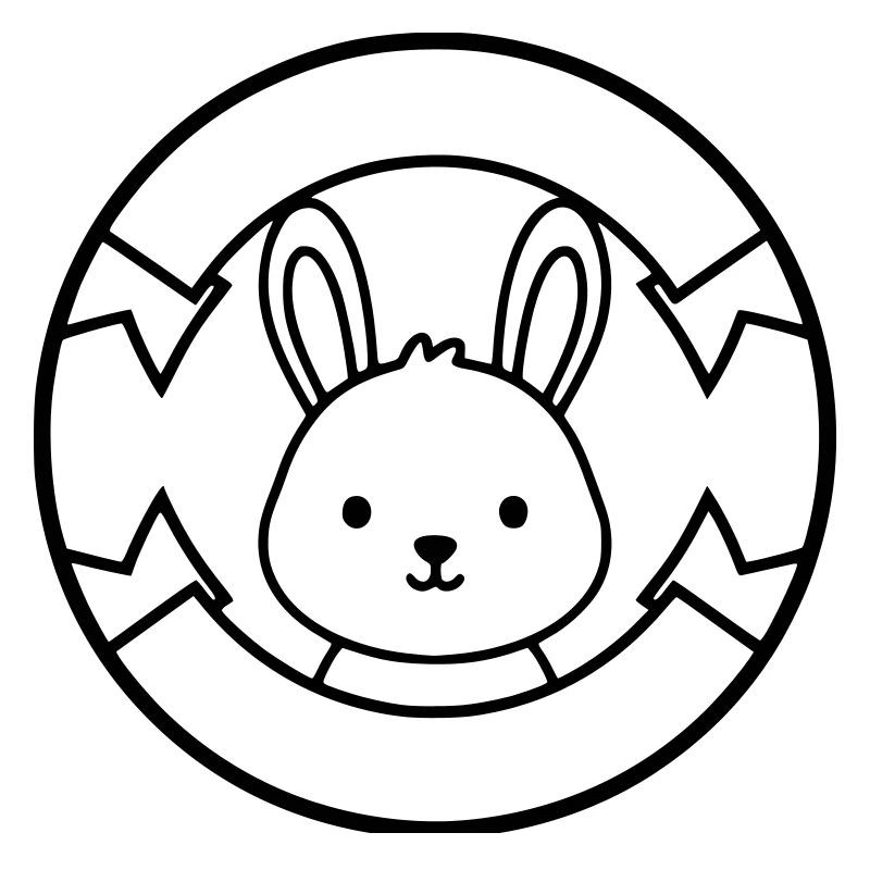 Badge du logo du petit lapin Mignon