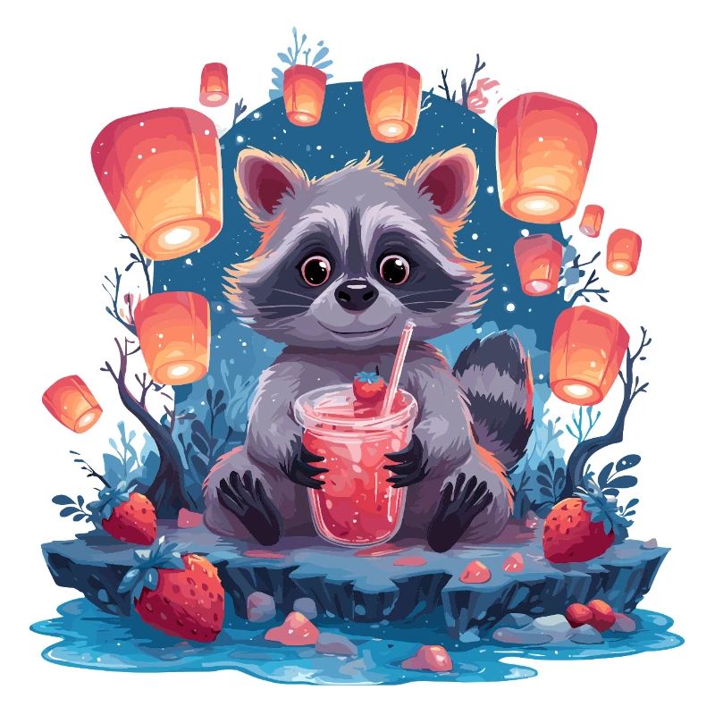 Night Raccoon Lantern Lemonade