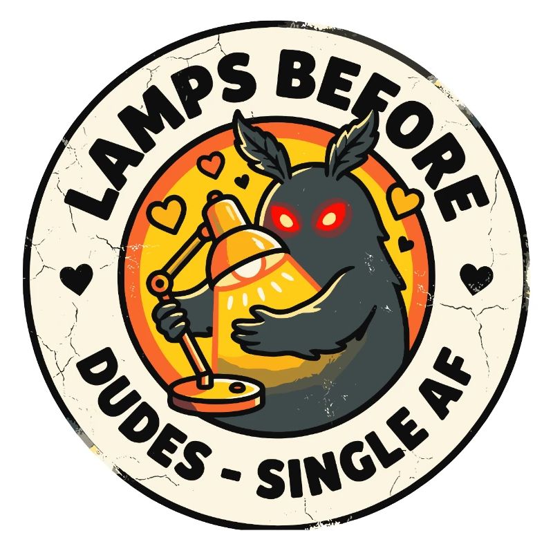 Lampes de papillon de nuit avant un mème de type célibataire