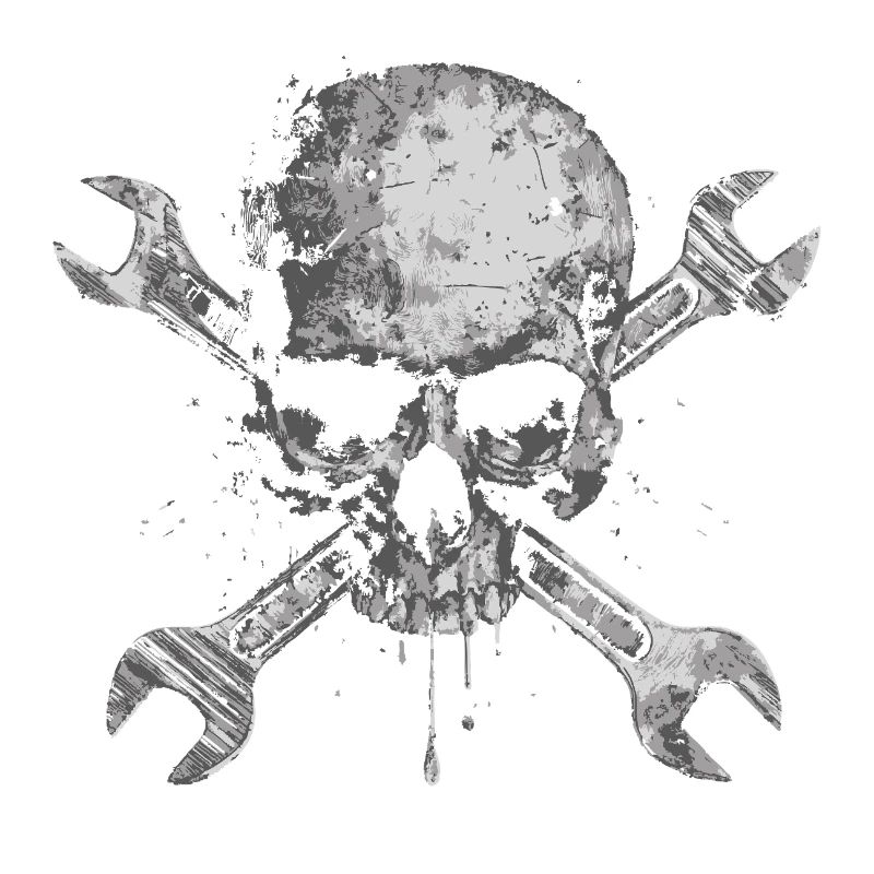 Grunge Skull with Tools