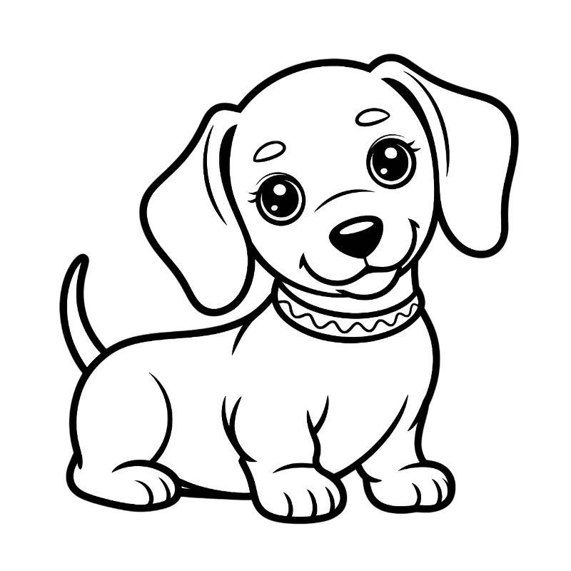 Dessin animé Chiot Câlin