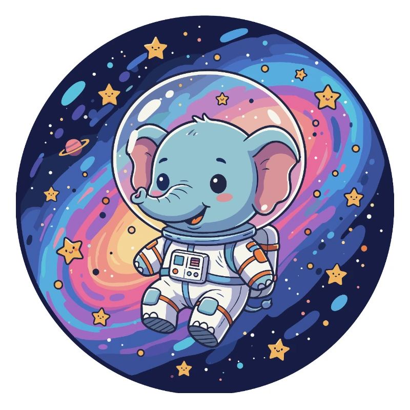 Éléphant spatial dans le casque d’astronaute