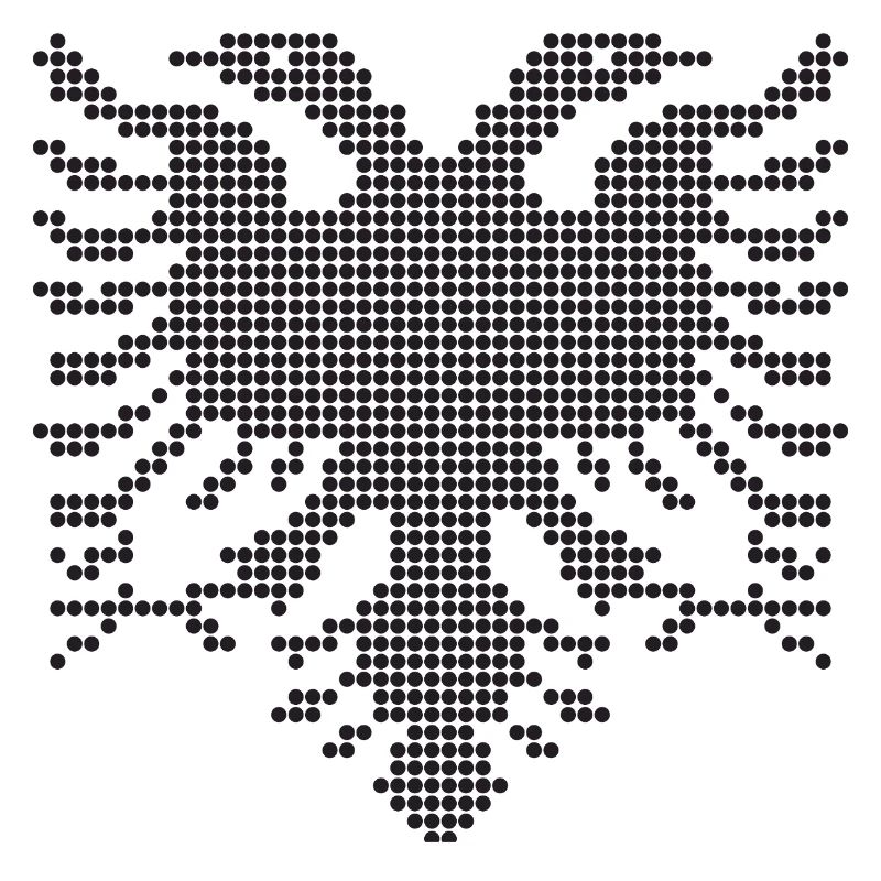 Double Head Albanian Eagle dotted  Silhouette
