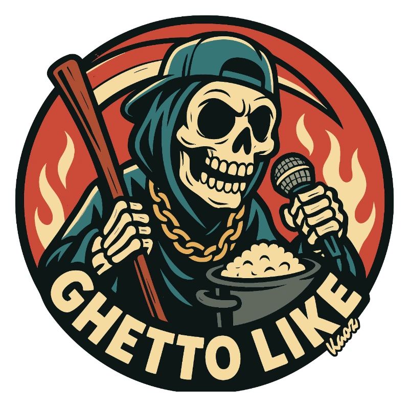 Squelette avec micro et style ghetto