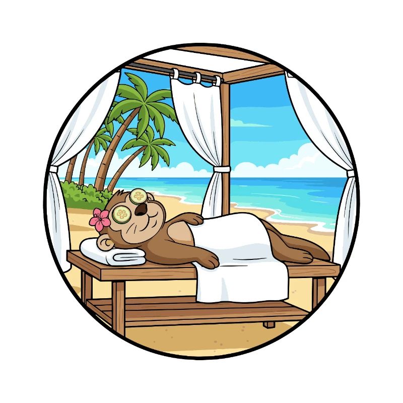 Beach Spa Monkey Ape Relaxing Art