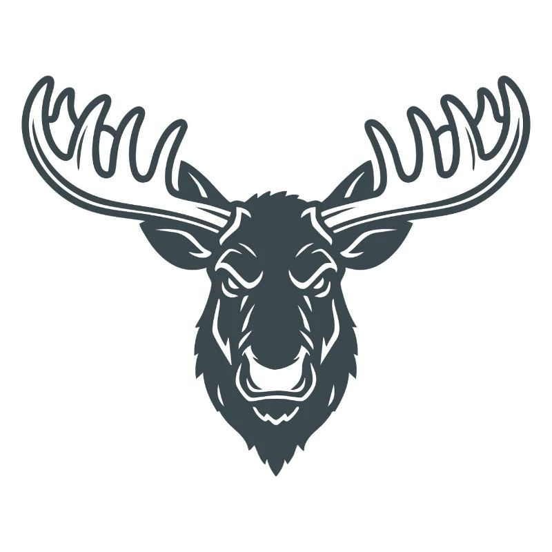 Minimalistisches Elchlogo Maskottchen Nordic