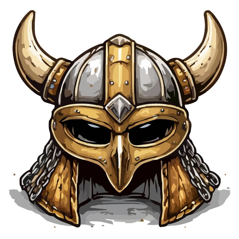 Casque viking avec des cornes brun doré