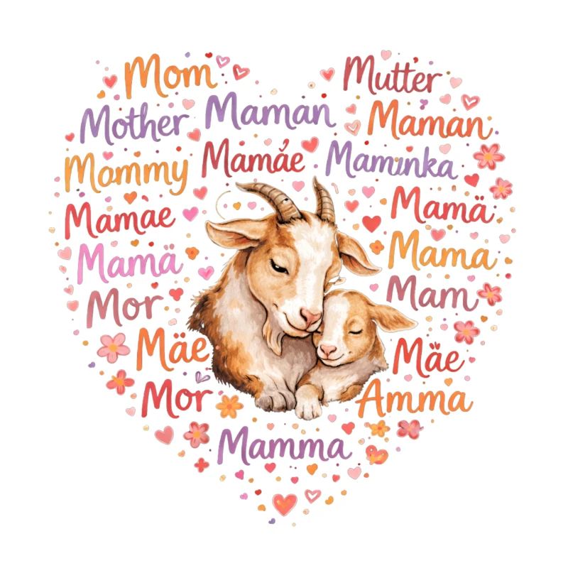 Ziegen Mama Herz – Muttertag Geschenk Ziege