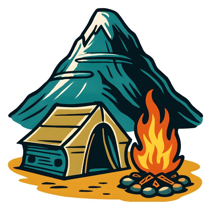 Mountain camping fire pit