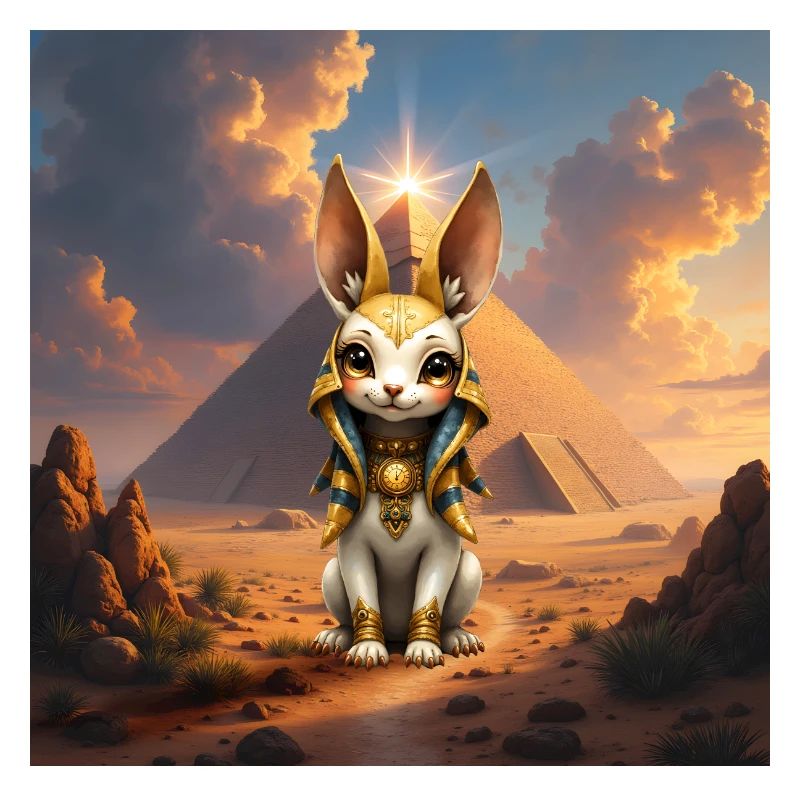 Lapin égyptien dans la pyramide