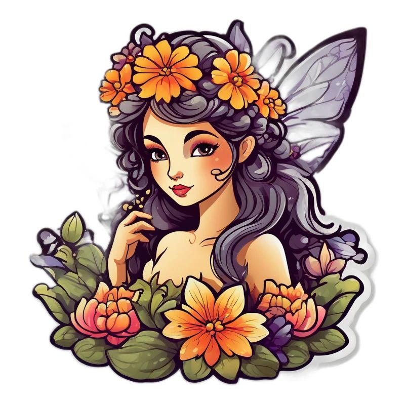 Elfe florale mandala hibiscus