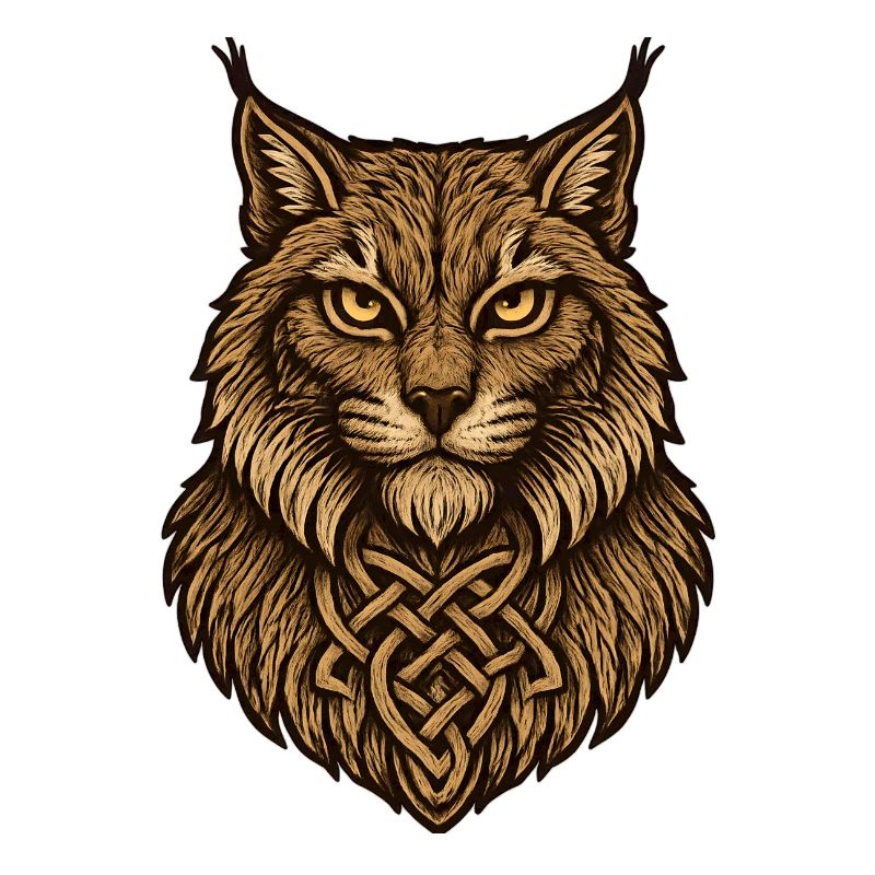 Celtic wolf head with knot