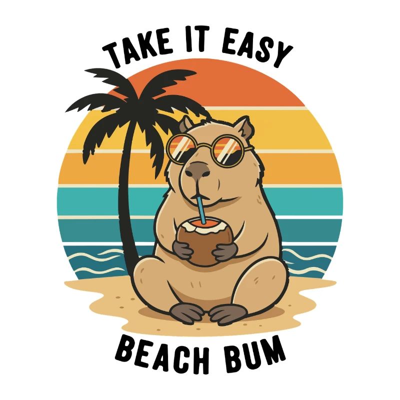 Capybara Beach Bum Take It Easy