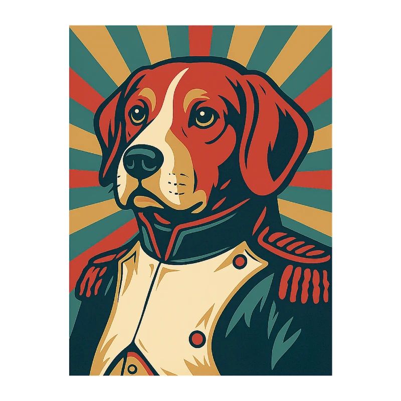 Dog General Retro Poster Style Vintage Design