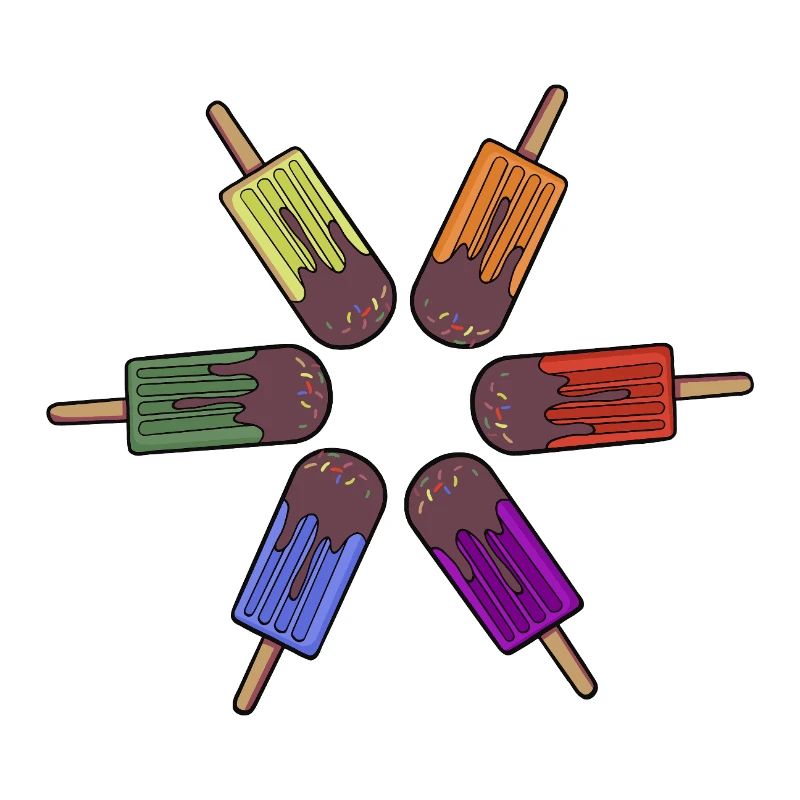Regenbogen-Eis am Stiel