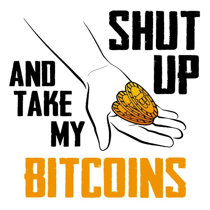 Emblème des pièces de main Bitcoin / Prends mon Bitcoin